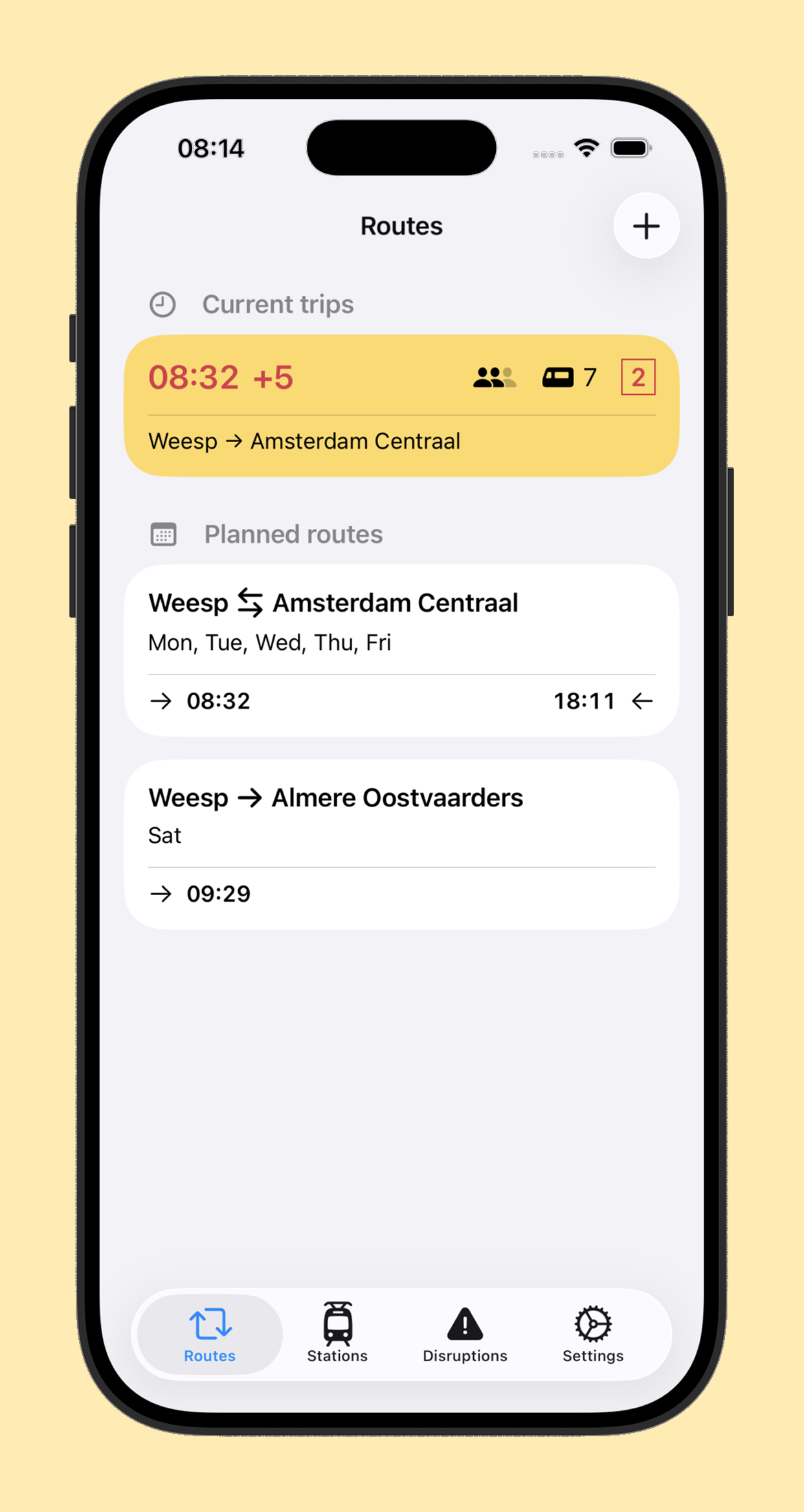 Forens — Routes screen