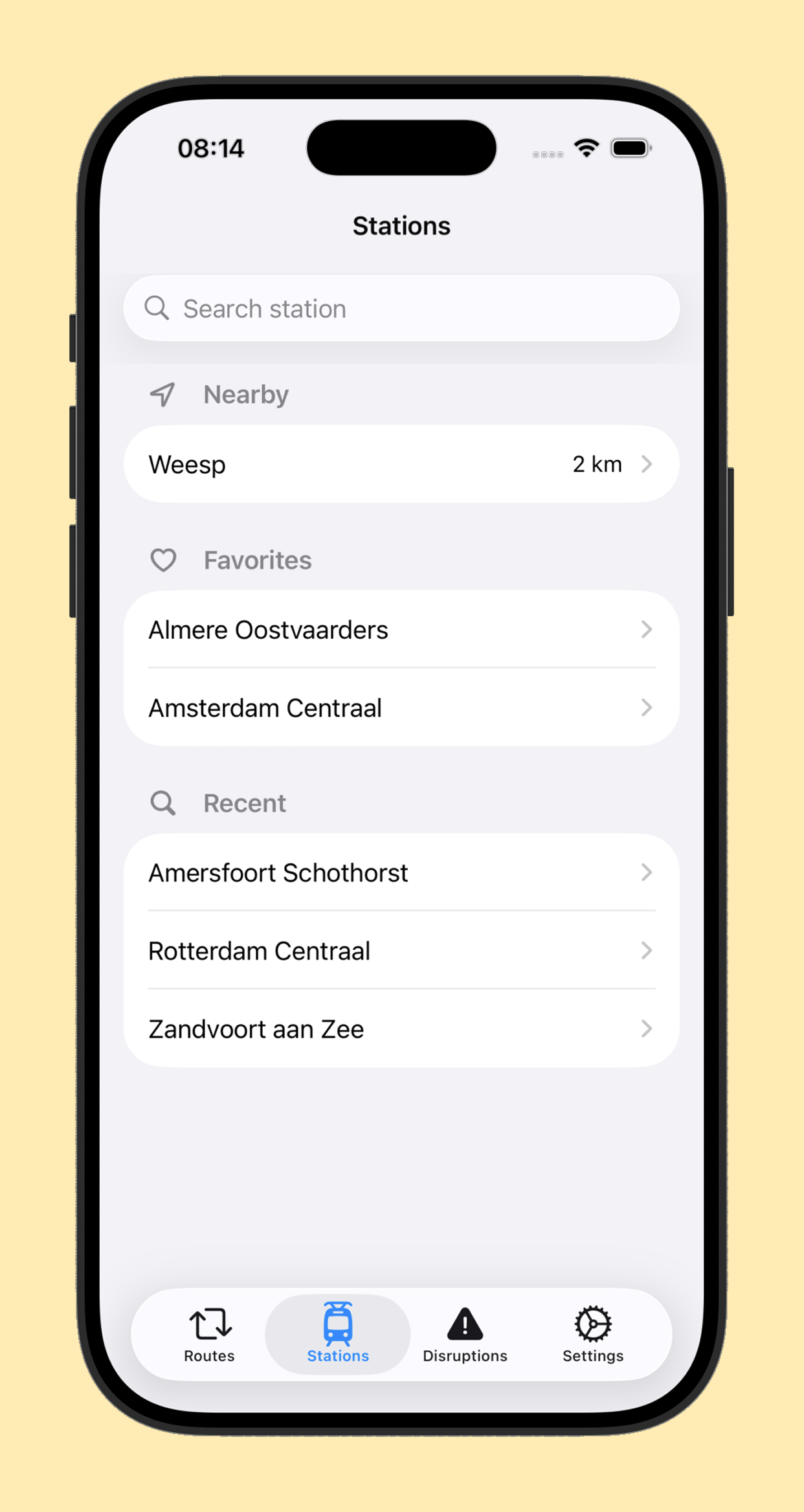 Forens — Stations screen