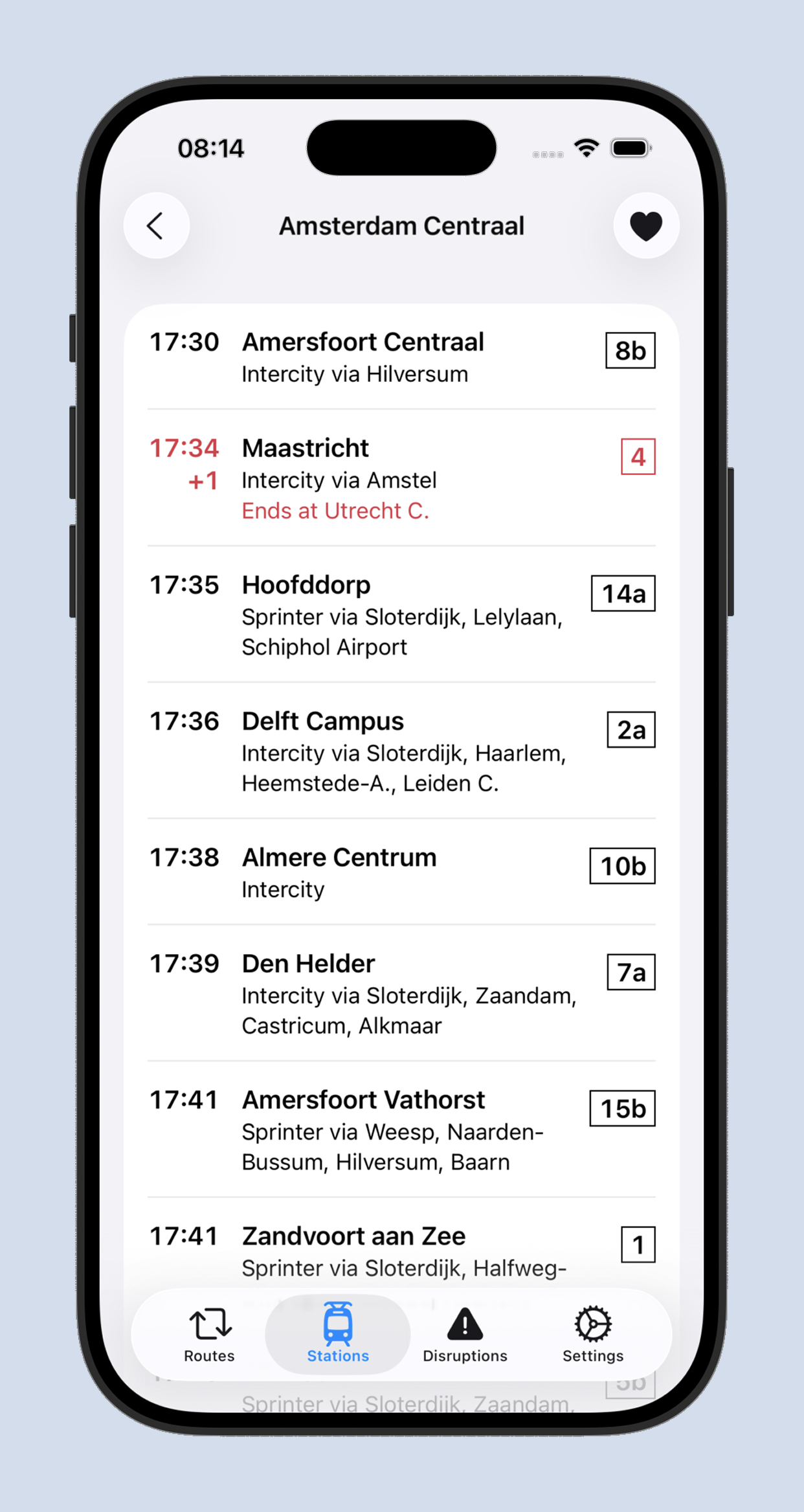 Forens — Departures screen