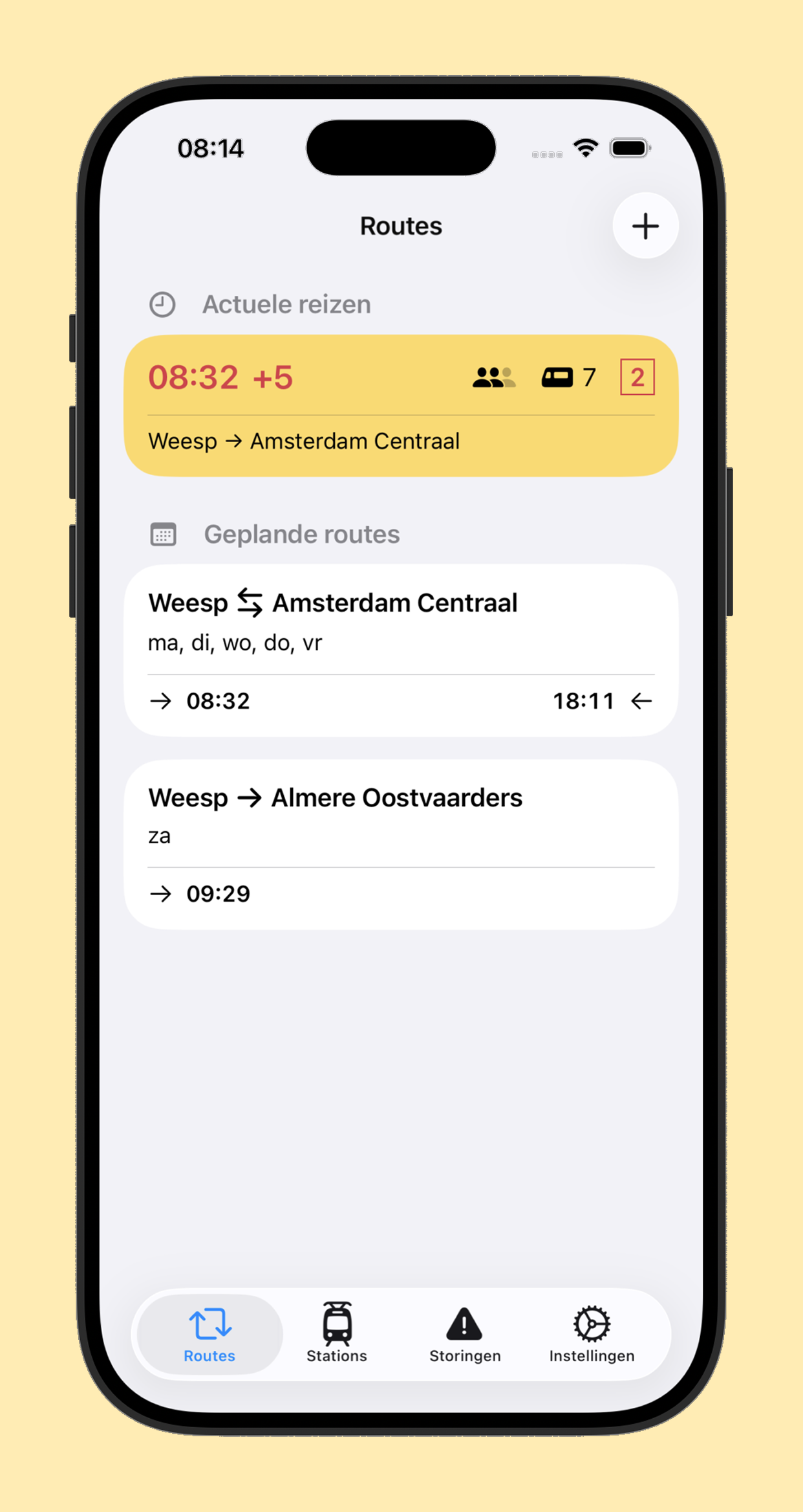 Forens — Routes scherm