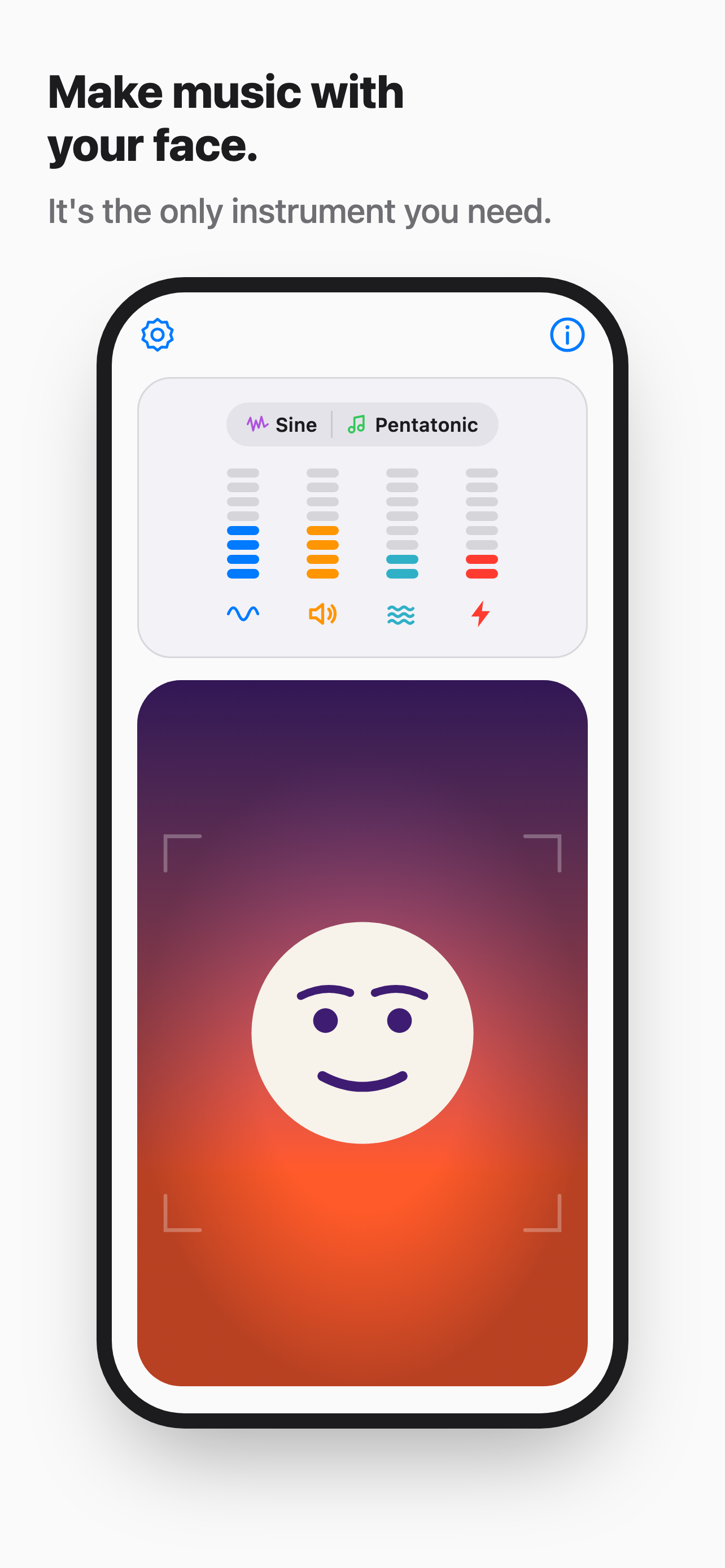 Quavery screenshot: Make music with your face
