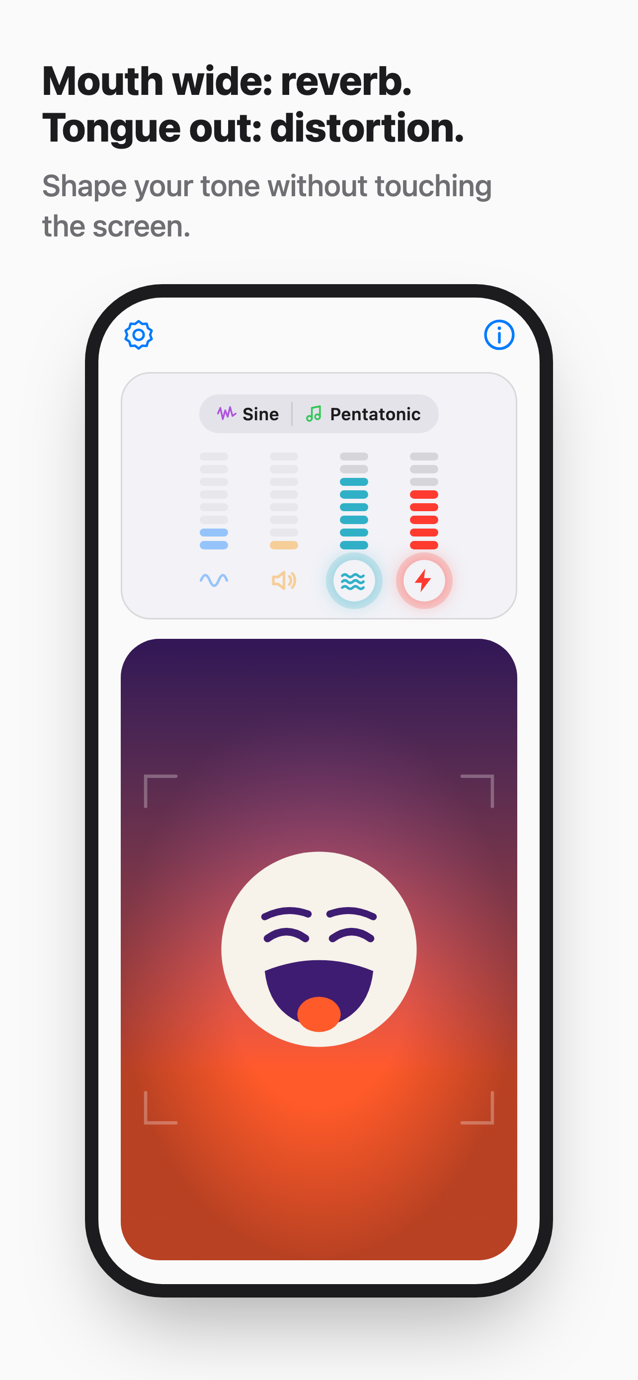 Quavery screenshot: Mouth wide, tongue out