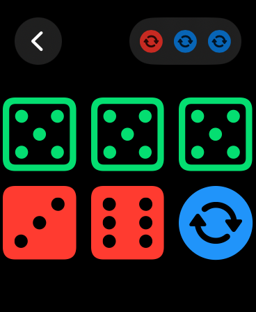 Wahtzy — Game Play screen