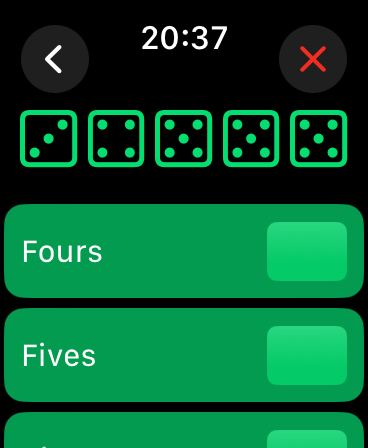 Wahtzy — Game Over screen